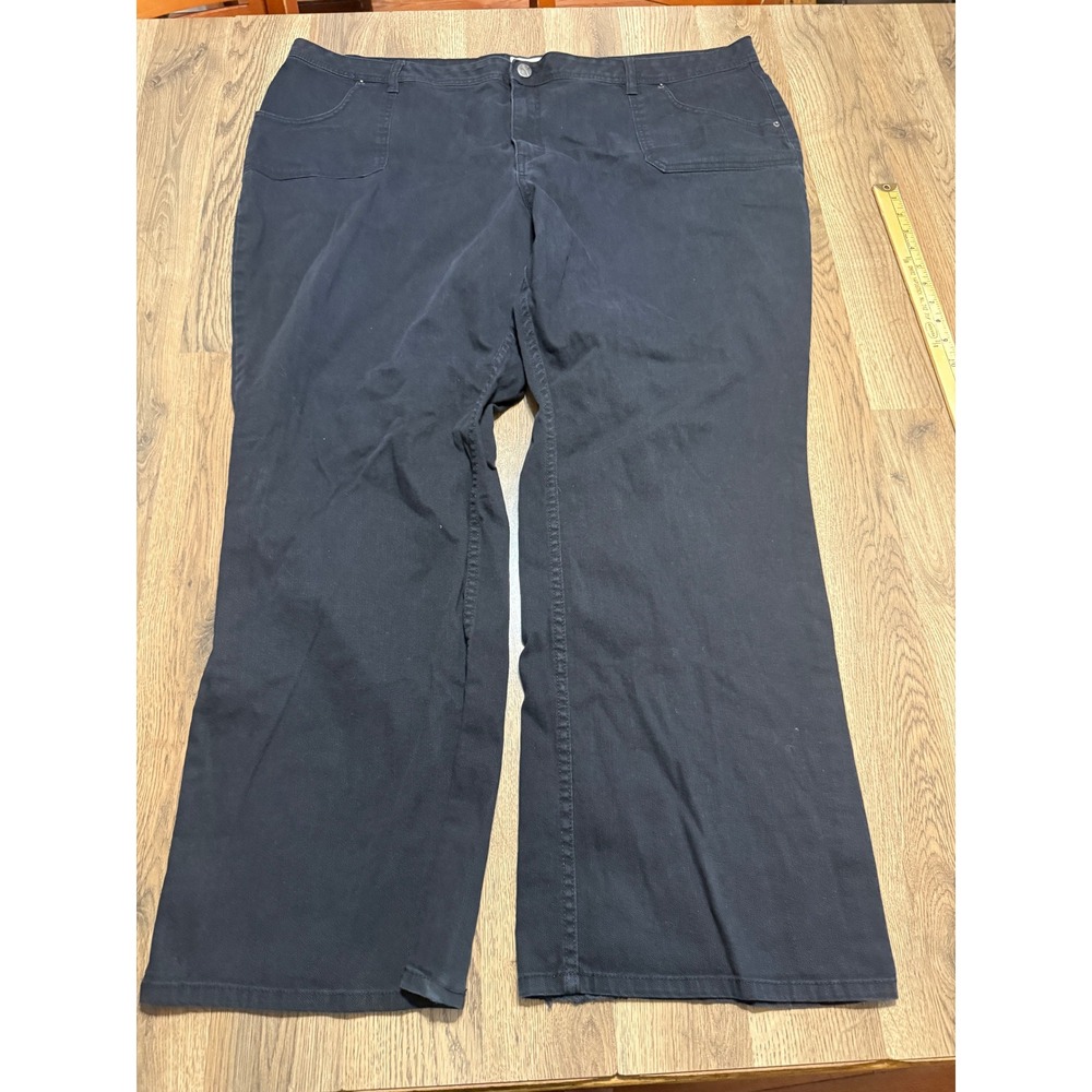 Fashion Bug Jeans Women Size 26W Black Denim Pants Wide Leg Plus Size